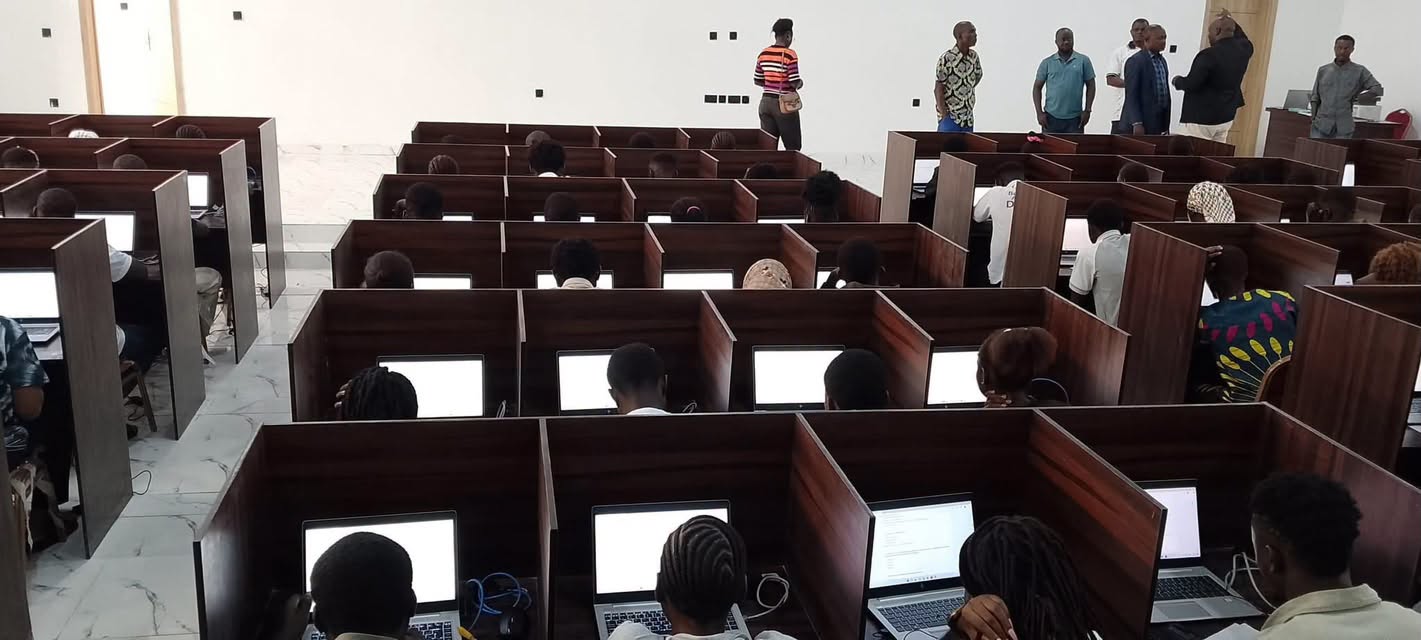 Youths learning web development in Obiaruku