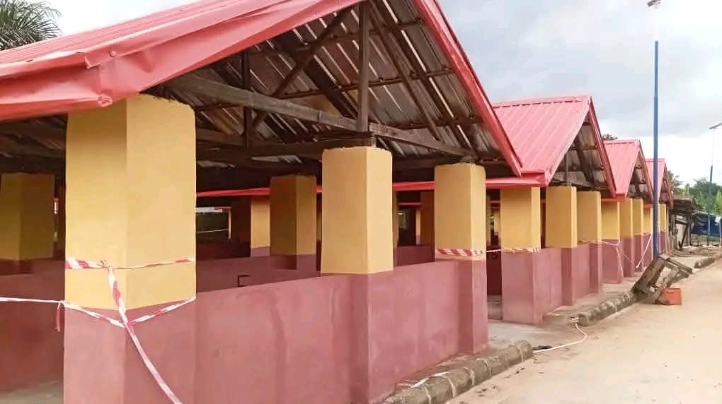 Completed market stalls